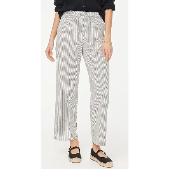 J. Crew Plus Linen-Blend Slim Wide-Leg Stripe Pant Size 22 - Picture 1 of 10